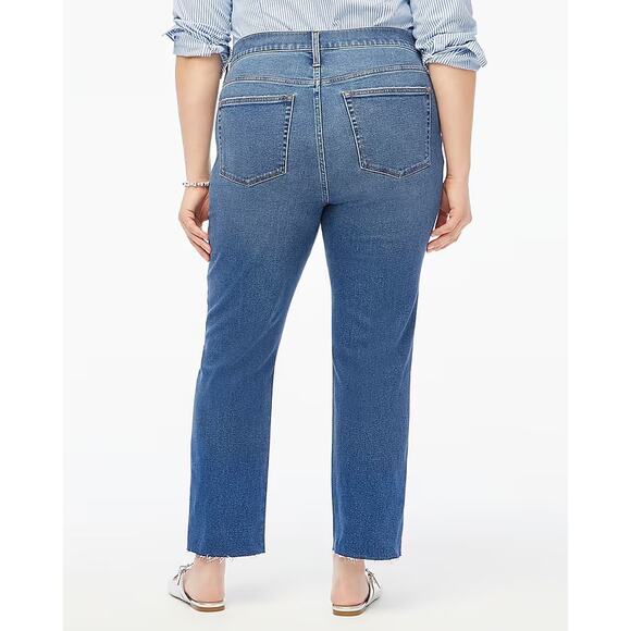 NWT J.Crew Factory Essential Straight Jean All-Day Stretch Running Lake Wash 35 - Picture 2 of 13